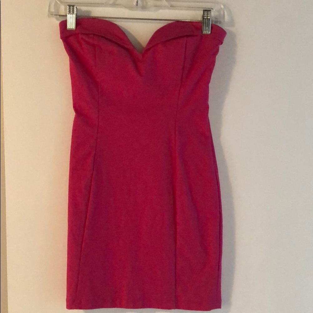 Magenta mini dress with retro neckline